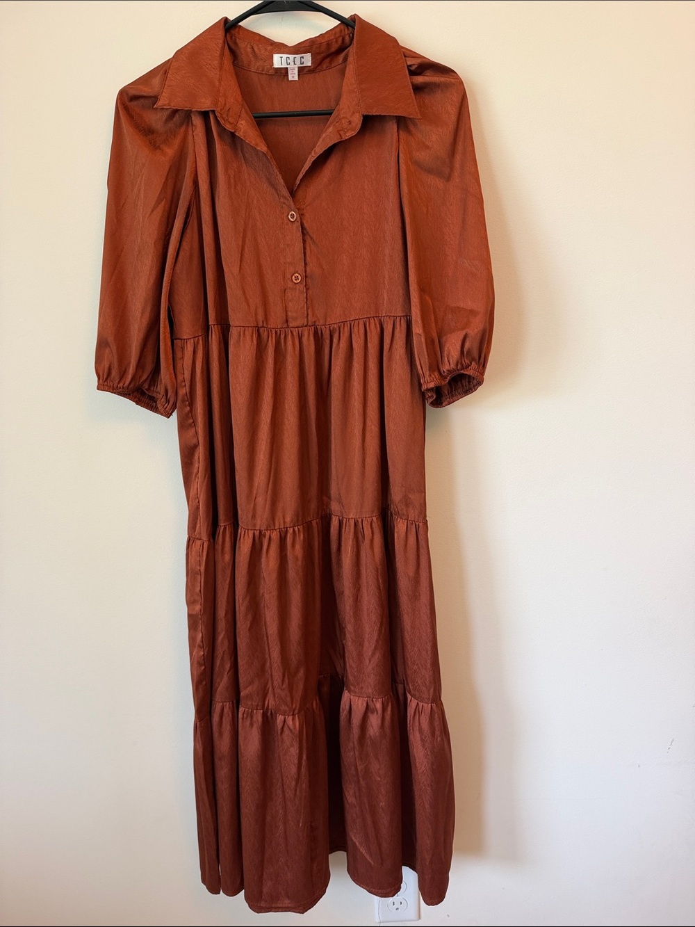 TCEC Burnt Orange Tiered Maxi Dress